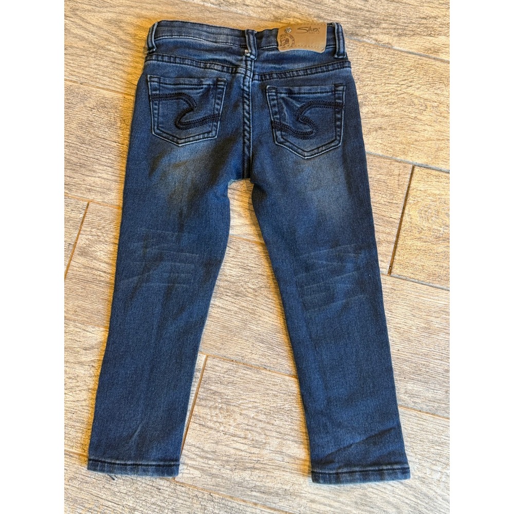 Silver Jeans Amy Slim Leg Jeans Size 4 Dark Wash Blue Girls Denim Jean Western